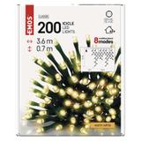 Lampki świąteczne sople 200LED 3,6m ciepła biel IP44 D4CW01 EMOS