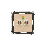 Simon 55 Gniazdo ekwipotencjalne podwójne Szampański mat TGEK2.01/144 KONTAKT