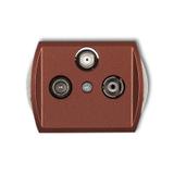 TREND Mechanizm gniazda abonenckiego RTV-SAT końcowego (2 wejścia antenowe) brązowy metalik