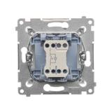 Simon 54 Przycisk pojedynczy zwierny z podświetleniem LED bez piktogramu 10A 250V szybkozłączka biały DP1L.01/11 KONTAKT