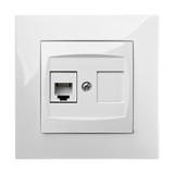 CARLA gniazdo RJ11 telefoniczne   białe