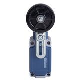 1NC+1NO, dźwignia z rolką z gumy, działanie dwukierunkowe, regulowana długość dźwigni