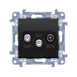 Simon 10 Gniazdo antenowe satelitarne podwójne SAT -SAT -RTV 1x wejście: 5 MHz-24 GHz czarny