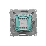 Simon Basic Przycisk pojedynczy zwierny bez piktogramu z podświetleniem LED 10A 250V szybkozłączka satynowy BMP1L.01/29 KONTAKT