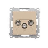 Simon 55 Gniazdo antenowe R-TV-SAT przelotowe 7dB 1x Wejście: 5 MHz÷2,4 GHz Szampański mat