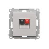 Simon 55 Gniazdo głośnikowe pojedyncze 1-krotne Przekrój przewodów dla wejścia i wyjścia 2,5 mm2 Aluminium mat TGL1.01/143 KONTAKT