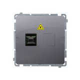 Simon Basic Gniazdo światłowodowe / optyczne pojedyncze SC/APC srebrny mat