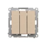 Simon 55 Przycisk zwierny potrójny szybkozłączka Szampański mat