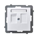 AS ANTYBAKTERYJNY Obudowa gniazda pojedynczego z przesłoną typu Keystone prosta, produkt zawiera szk