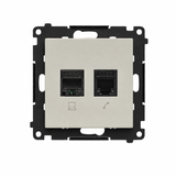 Simon 55 Gniazdo komputerowe RJ45 kat. 5e + telefoniczne RJ12 kaszmirowy T5F.01/142