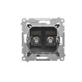 Simon 54 Gniazdo antenowe typu F podwójne. Do instalacji indywidualnych czarny