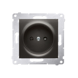 Simon 54 Gniazdo bez uziemienia z przesłonami 16A z. śrub. antracyt