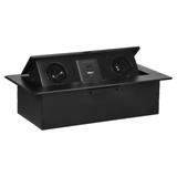 Gniazdo meblowe wpuszczane w blat z płaskim frezowanym rantem i ładowarką USB 2x2P+Z 2xUSB typ A+C OR-GM-9034/B ORNO