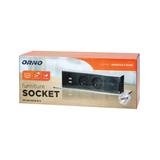 Gniazdo meblowe wysuwane z blatu z płaskim frezowanym rantem, ładowarką USB i przewodem 2m, 2x2P+Z, OR-GM-9016/B-G ORNO