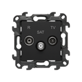 Simon 24 Gniazdo antenowe R-TV-SAT końcowe/zakończeniowe czarny mat NASK.01/49