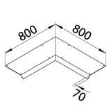 tehalit.AK Pokrywa kanału napodł Kąt wew przedł 1-str skos dł. 800mm 400x70 stal AKBI4000701V HAGER