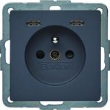 Q.x Gniazdo z uziemieniem z ładowarką USB C+C 20W PD, antracyt aksamit