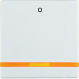 BERKER Q.x Klawisz z pomarańczową soczewką z nadrukiem 0 biały aksamit 16246089 HAGER