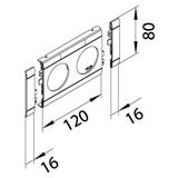 tehalit.WA Maskownica podwójna ABS bezhalogenowy grafit GB080209011 HAGER