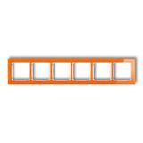 DECO Ramka uniwersalna sześciokrotna - efekt szkła (ramka: pomarańczowa; spód: biały)