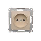 Simon 54 Gniazdo bez uziemienia z przesłonami 16A z. śrub. kremowy