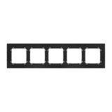DECO Ramka uniwersalna pięciokrotna - aluminium szczotkowane (ramka: czarna; spód: czarny) czarny