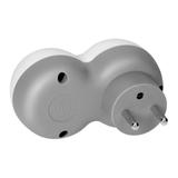 Rozgałęźnik 2P+Z, USB-A+C, biało-szary