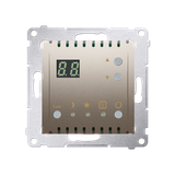 Simon 54 Regulator temperatury z wyświetlaczem z czujnikiem wewnętrznym 16(2) A 230V złoty mat