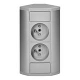 Gniazdo meblowe 2x2P+Z, szaro-srebrne