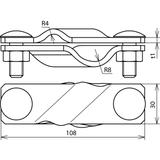 Zacisk SV do drutu 7-10/płask. 40/fi 16 mm, St/tZn