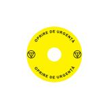 Ex9P1 H S9RO Naklejka wyłącznika awaryjnego do Ex9P1 H średnica 90mm samoprzylepna żółta RO 106811