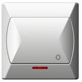 AKCENT Łącznik zwierny  światło  z podświetleniem pomarańczowym - kolor biały