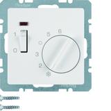 BERKER Q.x Regulator temperatury pomieszczenia z stykiem zmiennym i elementem centralnym łącznikiem