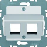 BERKER Płytka centralna do gniazda modularnego AMP aluminium mat lakierowana 14631404 HAGER