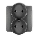 DECO Mechanizm gniazda podwójnego do ramki DECO Soft bez uziemienia 2x2P (przesłony torów prądowych)