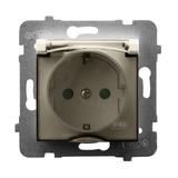 ARIA Gniazdo bryzgoszczelne z uziemieniem schuko IP-44 wieczko przezroczyste z przesłonami torów prą