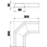 KH DU 9035 90, Kolanko poziome 90°