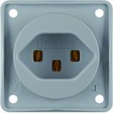 BERKER Integro Flow Gniazdo z uziemieniem Szwajcaria typ 23 szary 962592506 HAGER