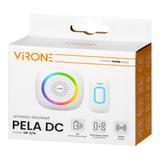 PELA DC, dzwonek bezprzewodowy bateryjny, learning system, 60 dźwięków, LED RGB, 300m, biały