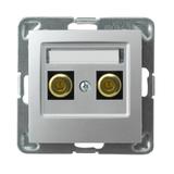 IMPRESJA Gniazdo głośnikowe pojedyncze - kolor srebro GGN-1Y/m/18