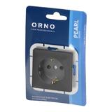 Gniazdo pojedyncze podtynkowe 2P+Z Schuko Pearl, 16A, 250V, PT-17P, czarny OR-OE-7705(GS)/B ORNO