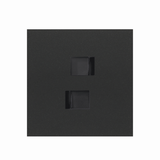 Simon 100 Panel 1-krotny: 2 gniazda RJ45 czarny mat