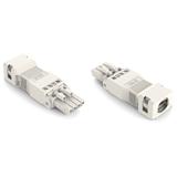 WINSTA MINI gniazdo 4-torowe białe z obudową odciążającą naciąg