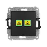 ICON Mechanizm gniazda światłowodowego/optycznego podwójnego, bez pola opisowego czarny mat