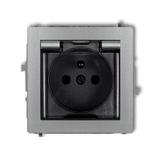 DECO Mechanizm gniazda bryzgoszczelnego z uziemieniem 2P+Z (klapka dymna, przesłony torów prądowych)