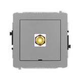 DECO Mechanizm gniazda pojedynczego RCA, bez pola opisowego (typu cinch - żółty, pozłacany) szary ma