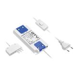 TRANSFORMATOR LED SLIM GRUBOŚĆ 10MM, 6W, DC24V, KABEL ZASILAJĄCY W WŁĄCZNIKIEM, WYJŚCIE KABEL ZE ZŁĄ