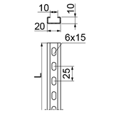 CWD20H10/3 Ceownik wzmocniony 1,2 mm