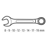 Klucze płasko-oczkowe 8-19 mm (krótkie), zestaw 8 szt.