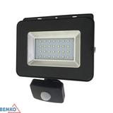 NAŚWIETLACZ LED SMD LOFOT Z CZUJIKIEM PIR IP65 20W 1800LM CZARNY 6000K